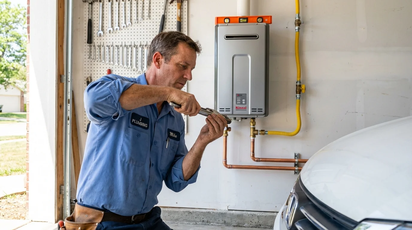 Tankless water heater installation by a Johns Plumbing LLC plumber in Port Edwards
